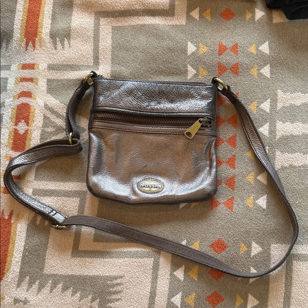 Fossil Silver Crossbody Bag